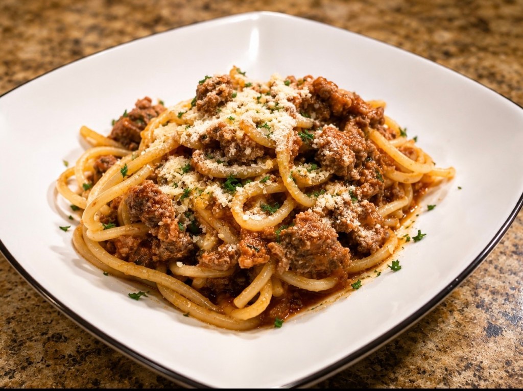 Nearly World Famous One Pot Spaghetti